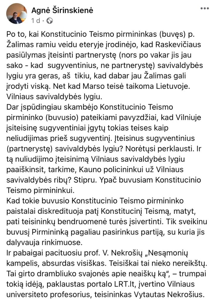 A. Širinskienės pasisakymas
