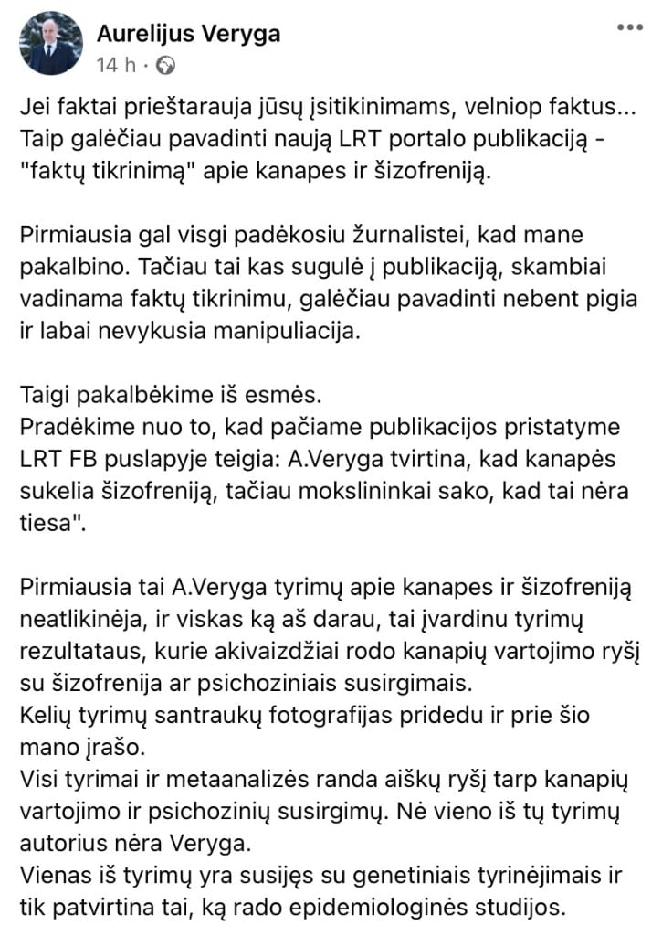 A. Verygos pasisakymas