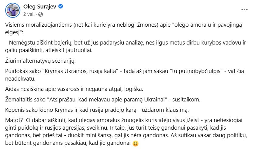 O. Šurajevo pasisakymas