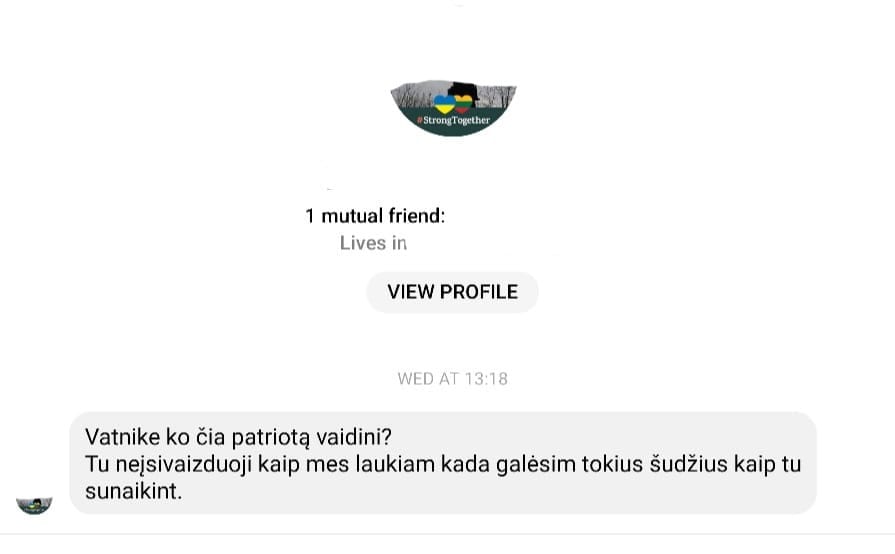 FB profilis, grasinęs D. Pikeliui