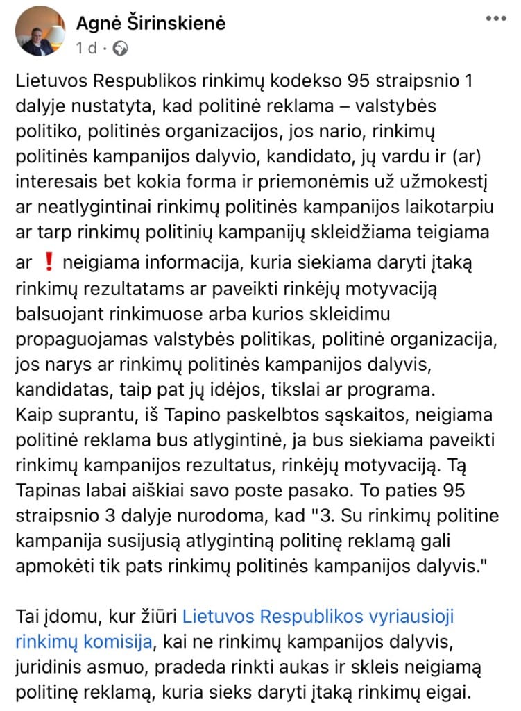 A. Širinskienės pasisakymas