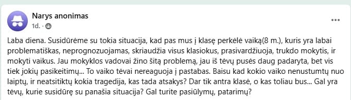 Klausimas socialiniuose tinkluose