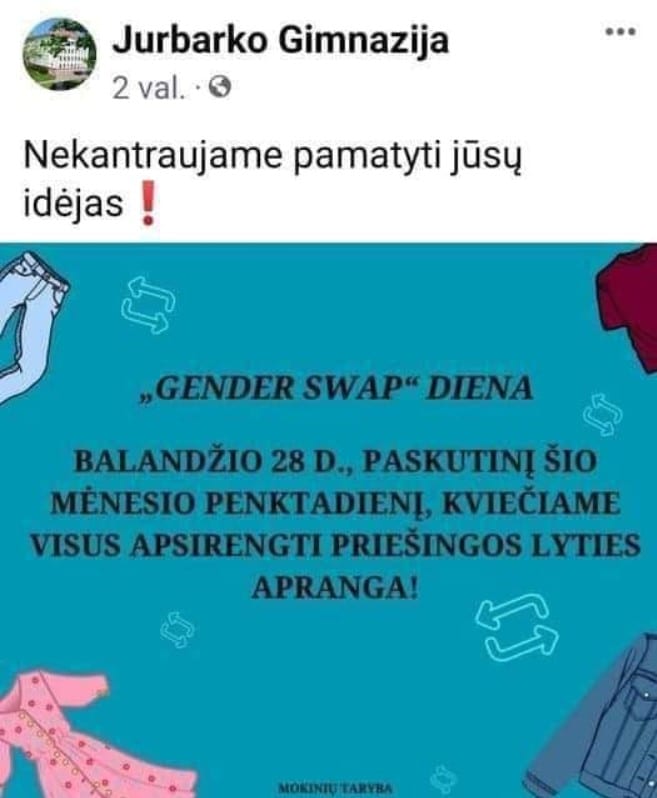Jurbarko gimnazijos skelbimas