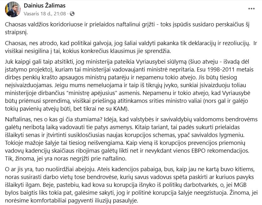 D. Žalimo pasisakymas