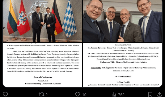 Lietuvos Seimo narių Vašingtone delegacija. Socialinių tinklų įrašas