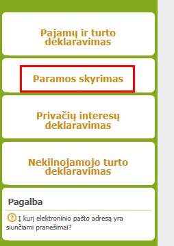 Paramos formos pasirinkimas