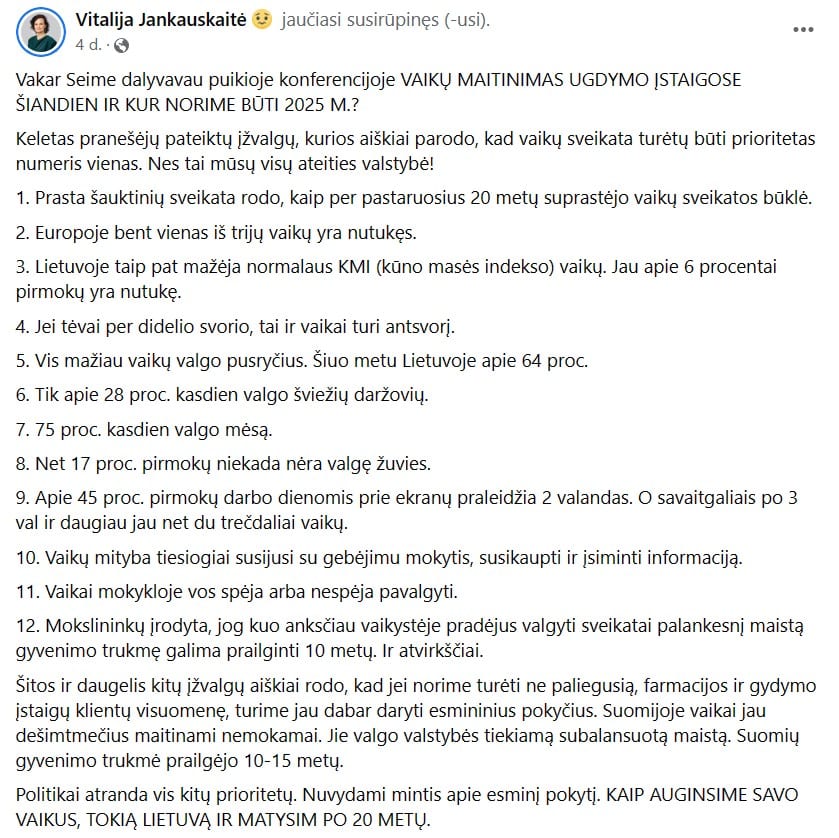 V. Jankauskaitės pasisakymas