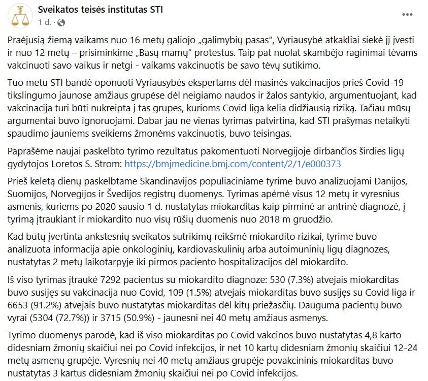 STI pasisakymas