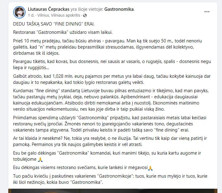 Liutauro Čepracko įrašas