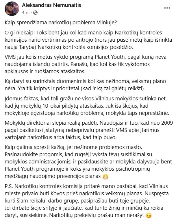 A. Nemunaičio pasisakymas