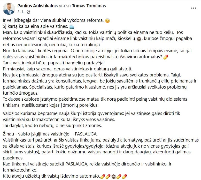 P. Aukštikalnio pasisakymas
