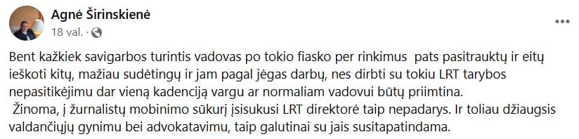A. Širinskienės pasisakymas