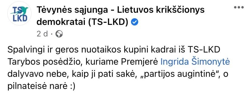 TS-LKD pasisakymas