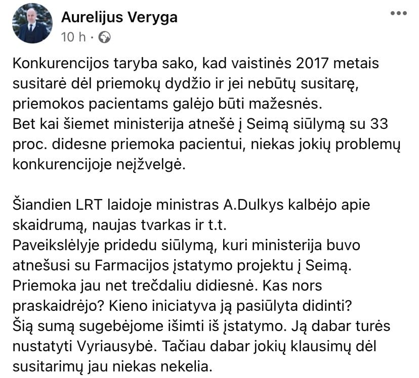 A. Verygos pasisakymas
