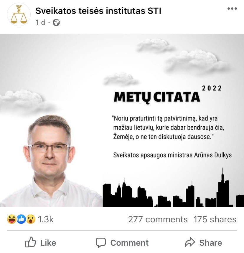 STI pasisakymas