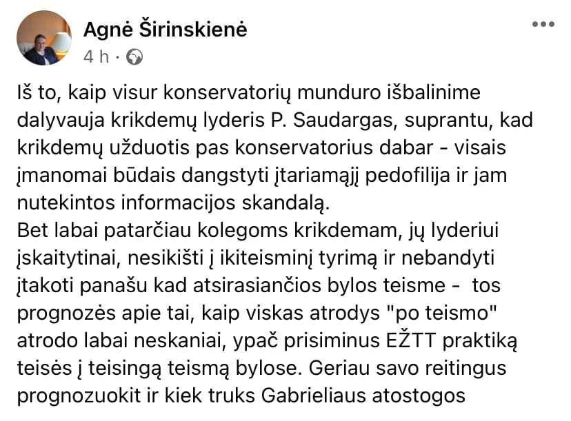 A. Širinskienės pasisakymas