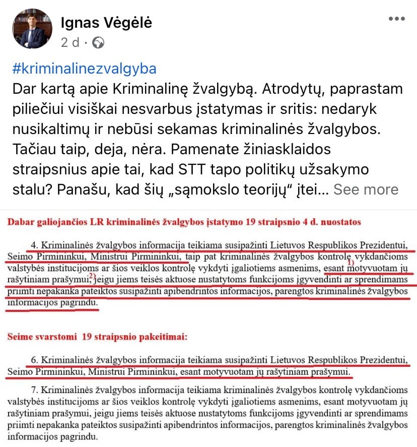 I. Vėgėlės pasisakymas