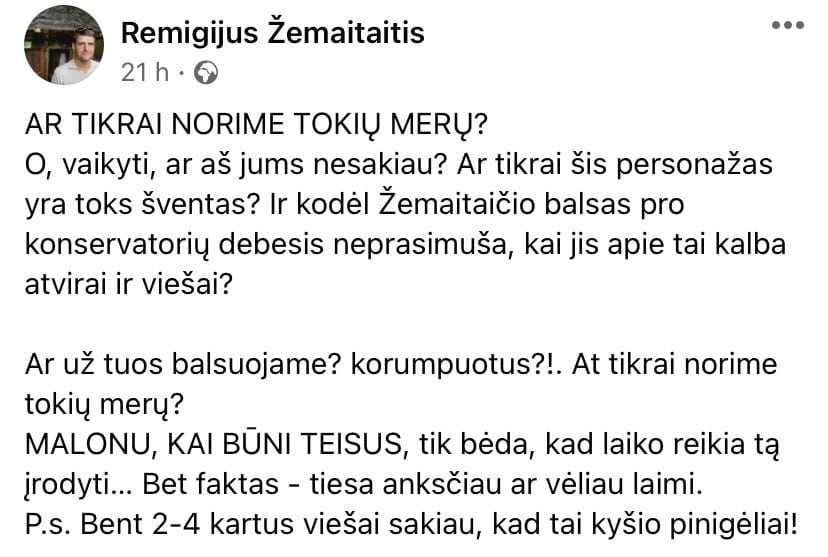 R. Žemaitaičio pasisakymas
