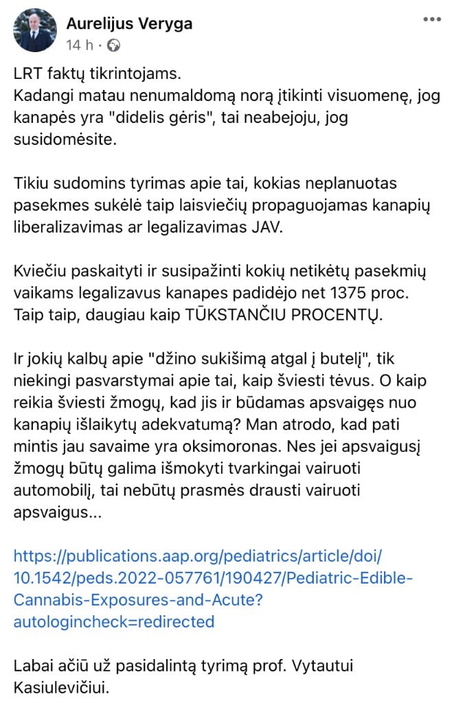 A. Verygos pasisakymas