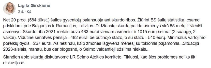 L. Girskienės pasisakymas